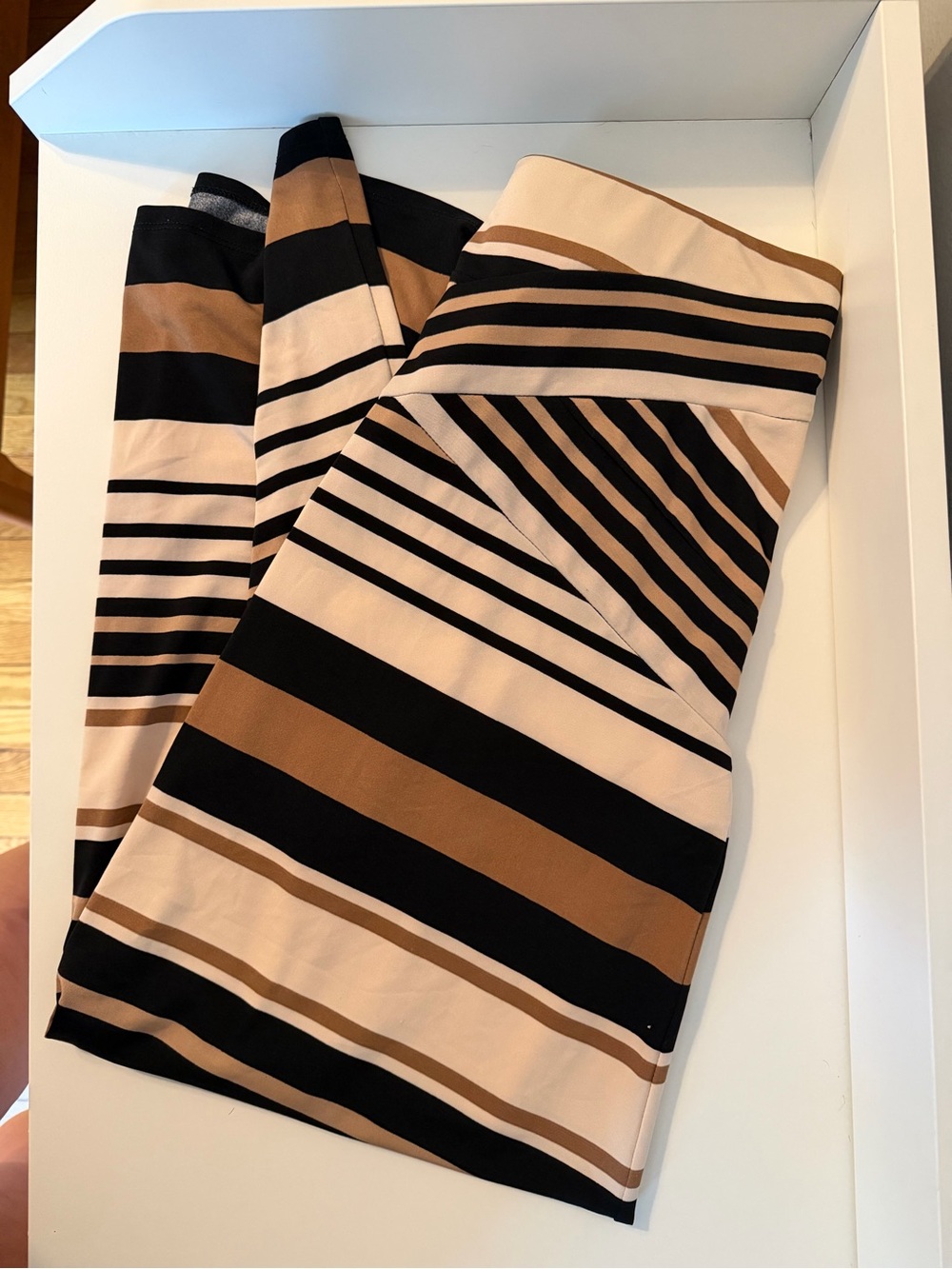 ECI Striped Pencil maxi Skirt in Black, Beige and Brown